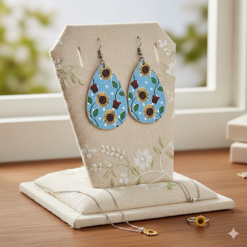 Sunflower Teardrop Earrings 🌻